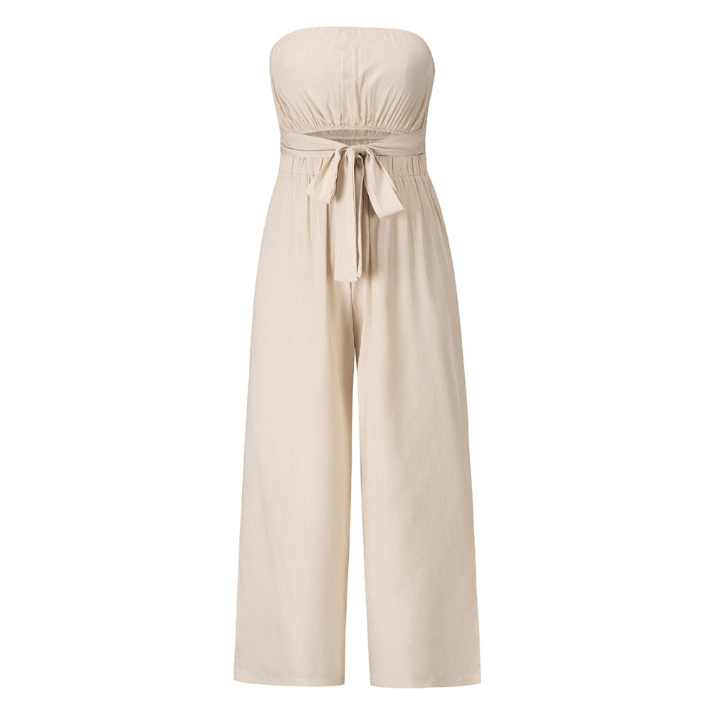 Mono sin tirantes pierna ancha | Verano 2024 Chic Romper | Sexy Slim Fit