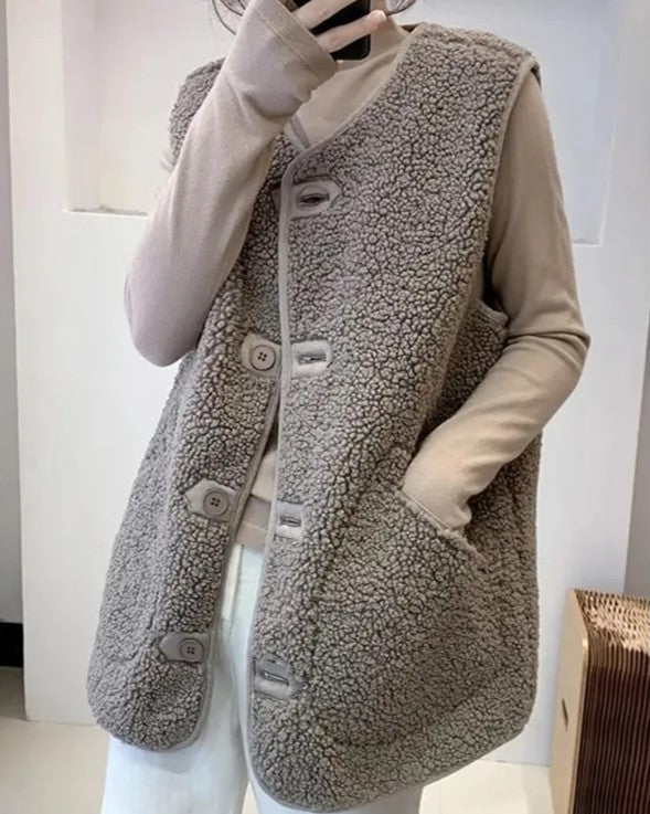 Chaleco Adriane | Chaqueta de lana sin mangas para mujer