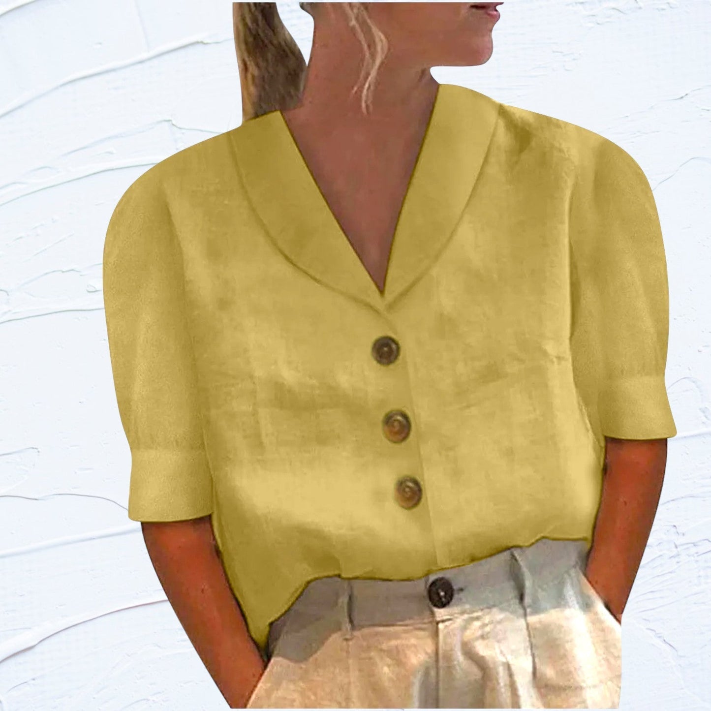 Bertha - Top con cuello y botones