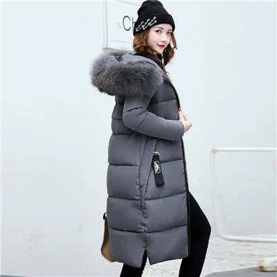 Fridli | abrigo largo de invierno con cuello de piel para mujer
