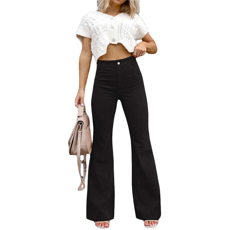 Pantalones acampanados de moda para mujer