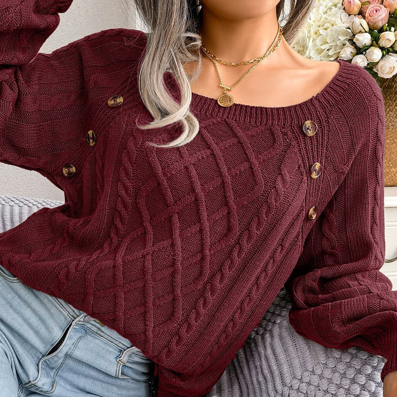 ADELINDA - Elegante jersey de punto para mujer