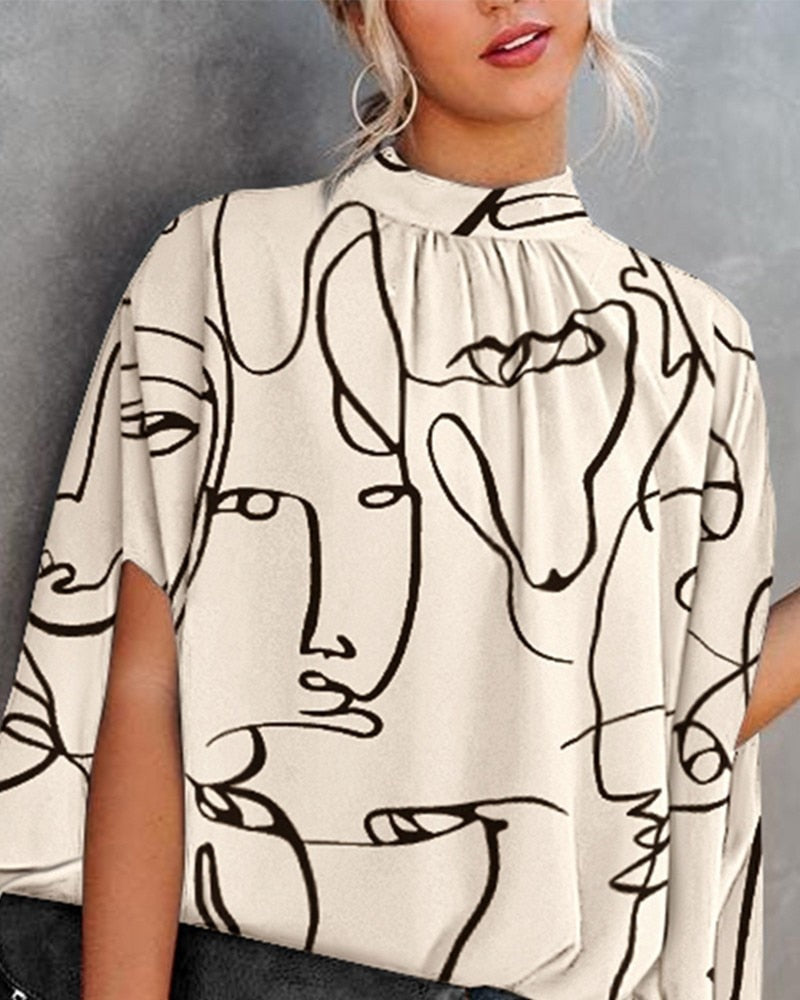 Elegante Blusa Suelta con Mangas Murciélago para Verano | Casual Fashion Streetwear Top