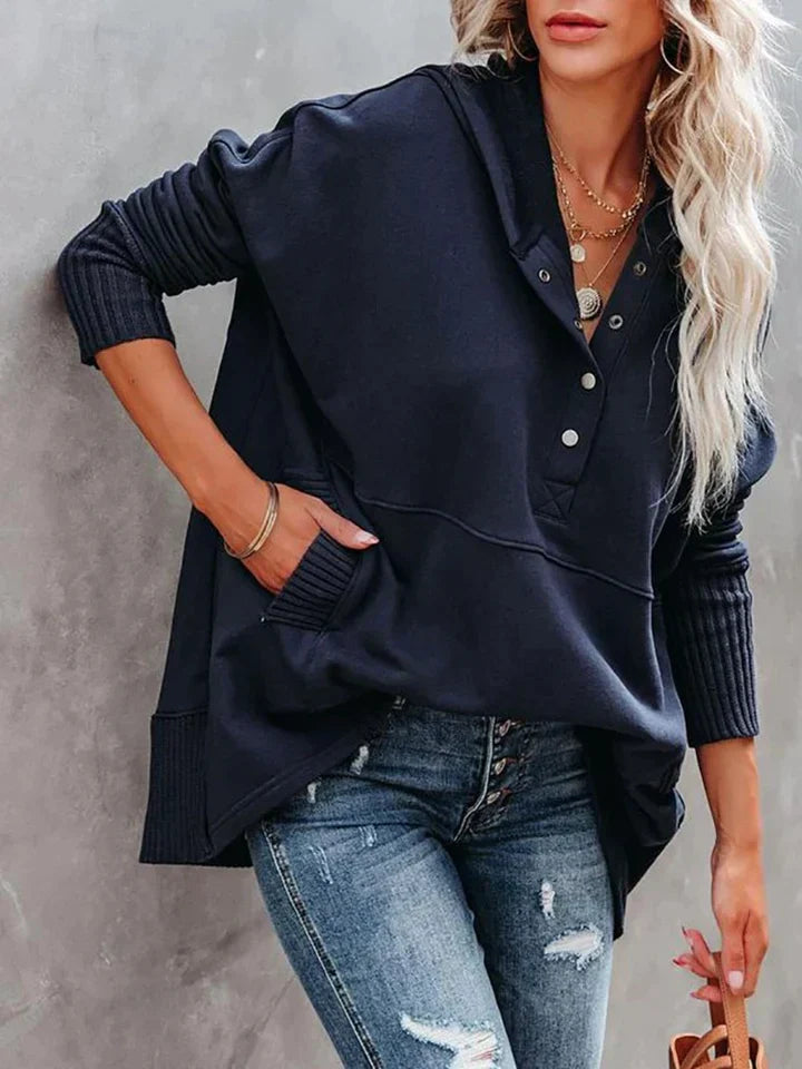 Heidi fashion | Sudadera con capucha y cuello en V