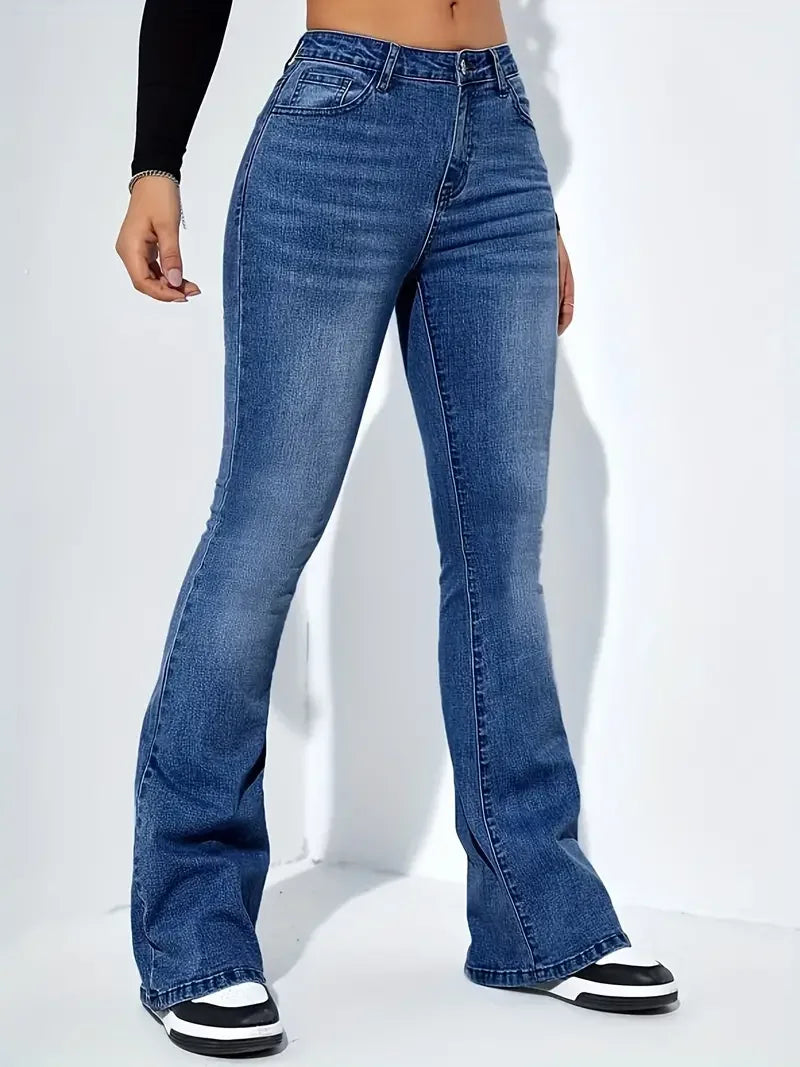 Laura | Vaqueros acampanados | Comodidad informal | Denim suave