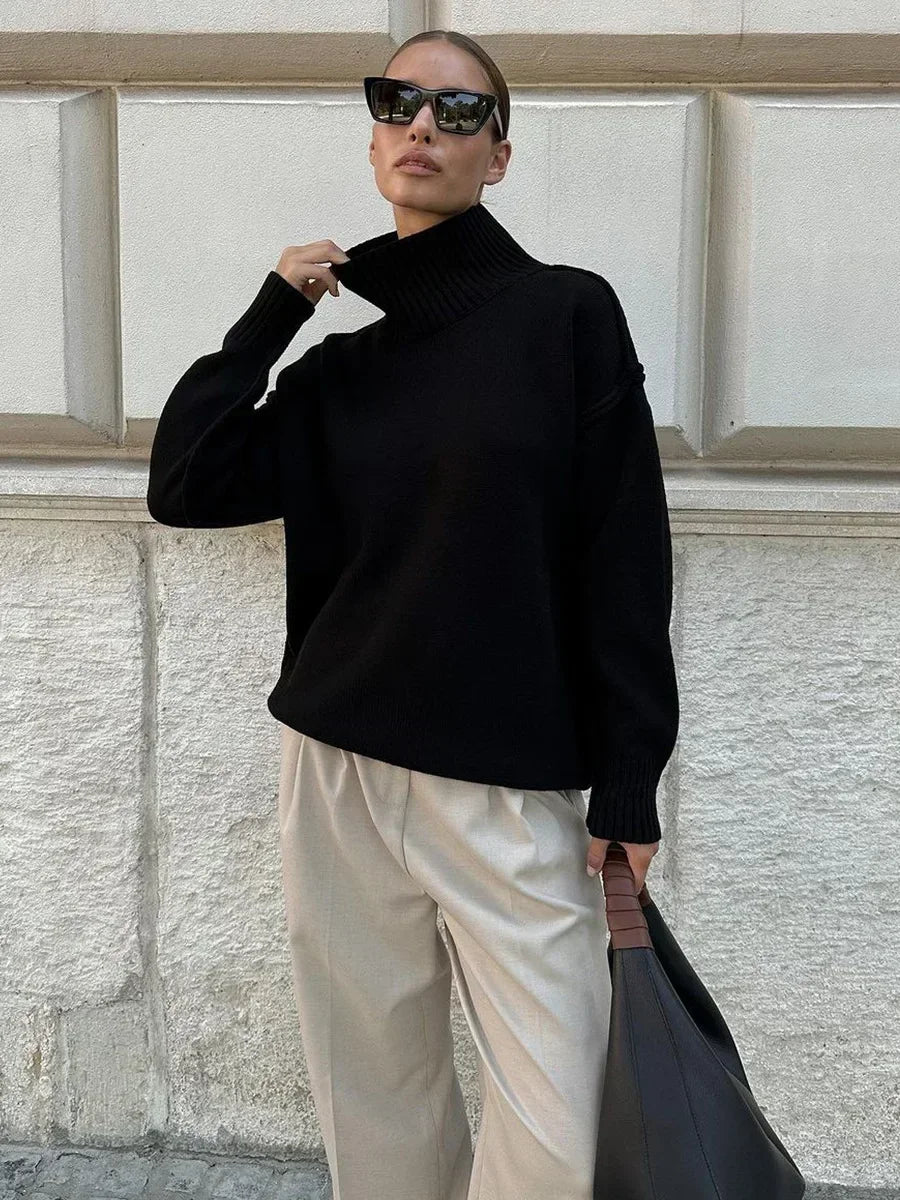 Katie - jersey de punto de cuello alto de moda