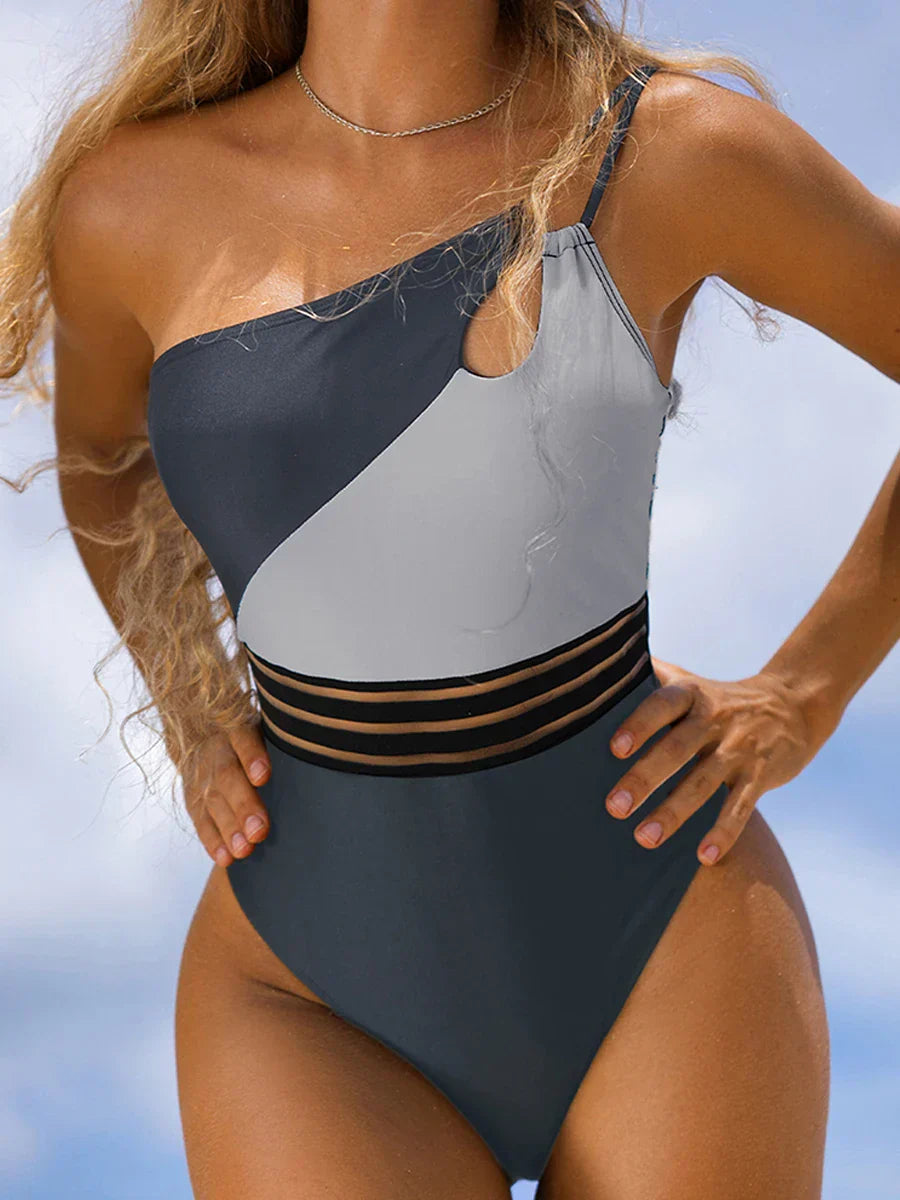 Bikini bañador para mujer tela panel patchwork body