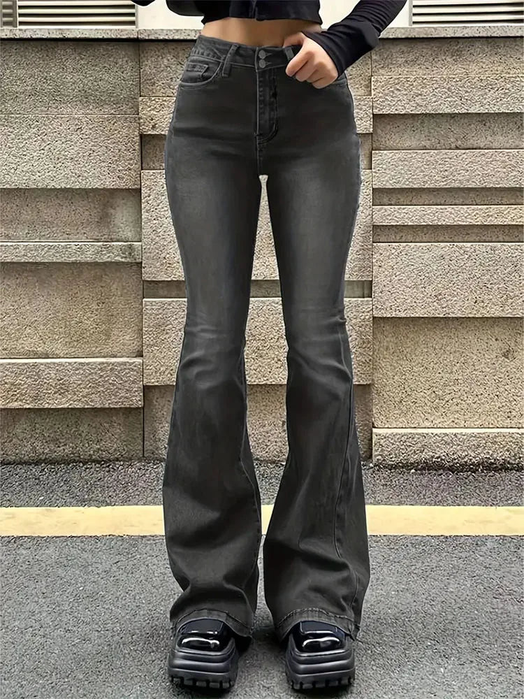 Laura | Vaqueros acampanados | Comodidad informal | Denim suave