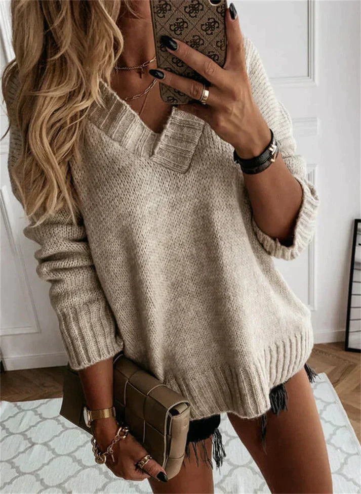 Jolie | Elegante jersey otoñal con cuello en V para mujer