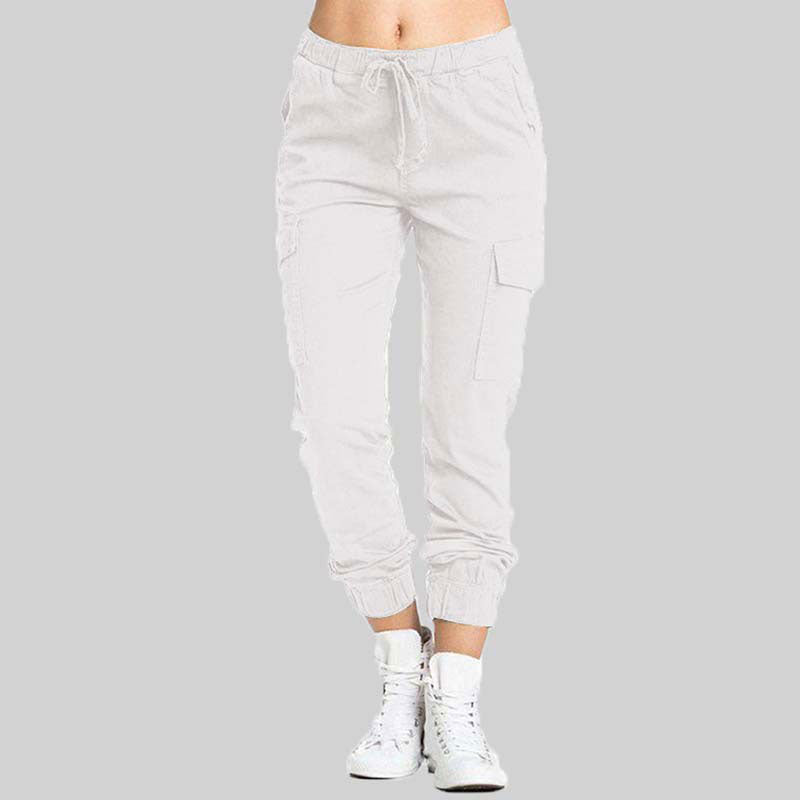 Pantalones casuales con bolsillos para mujer