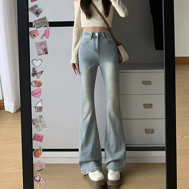 Laura | Vaqueros acampanados | Comodidad informal | Denim suave