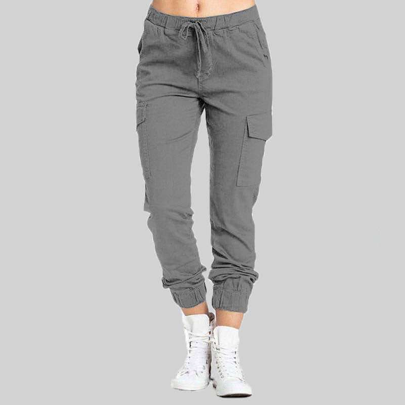 Elisae - Pantalones casuales con bolsillo para mujer