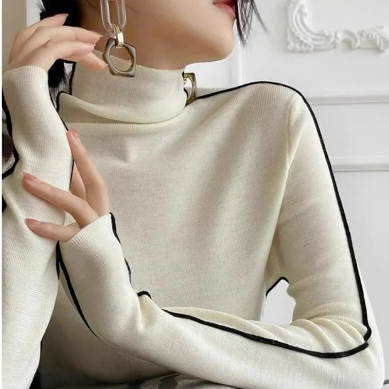 Julietta - elegante jersey de punto de cuello alto