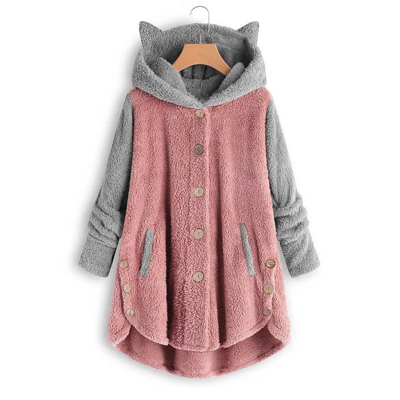 Jersey con capucha Thori de mujer con motivo de gato