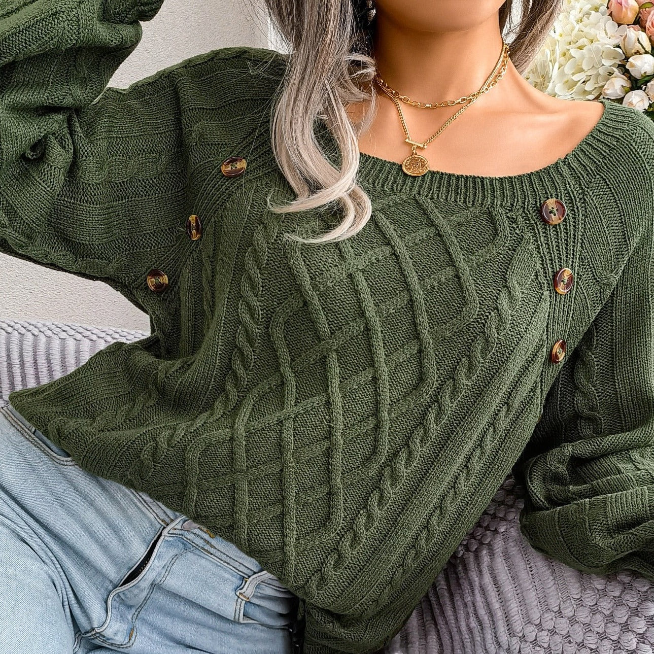 ADELINDA - Elegante jersey de punto para mujer