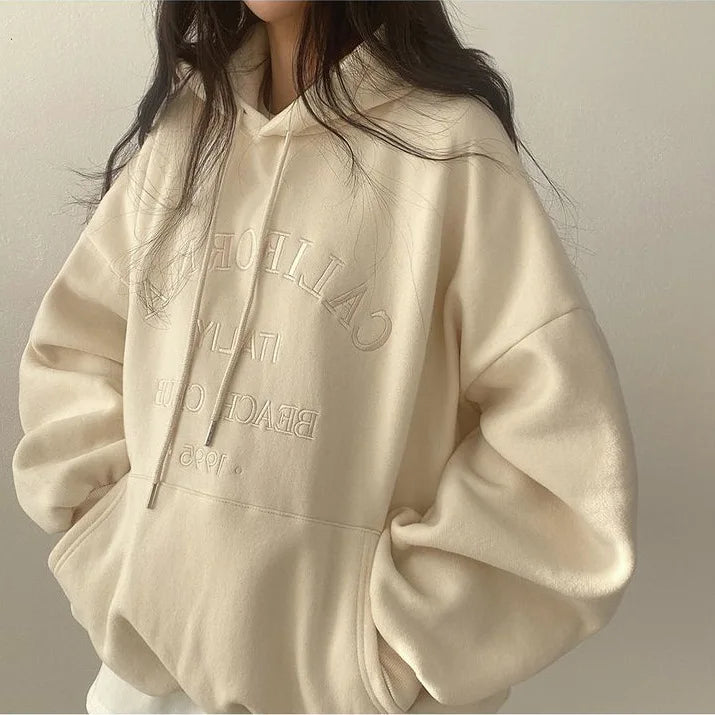 Elisa | Sudadera oversize informal con bolsillos y cordón de ajuste - ideal para otoño/invierno