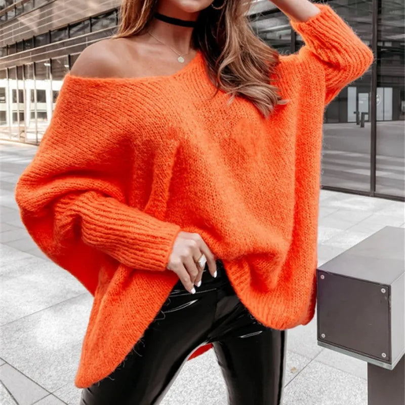 Jackie - Jersey oversize con cuello en V para mujer