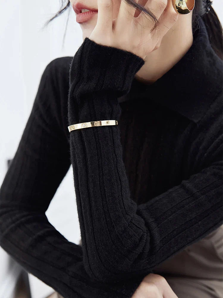Miranda| jersey slim fit de manga larga para mujer