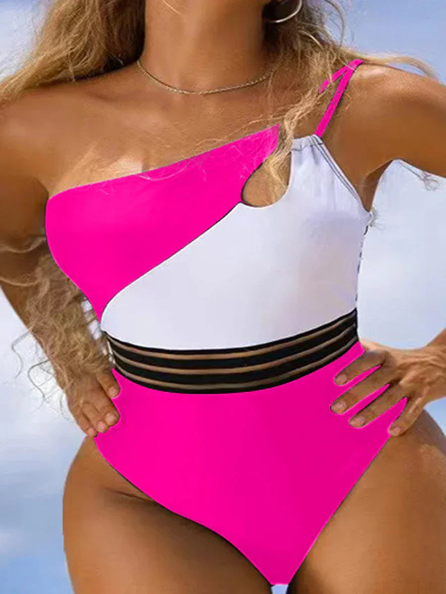 Bikini bañador para mujer tela panel patchwork body
