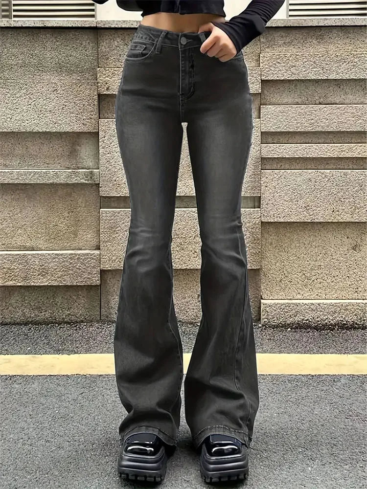 Laura | Vaqueros acampanados | Comodidad informal | Denim suave