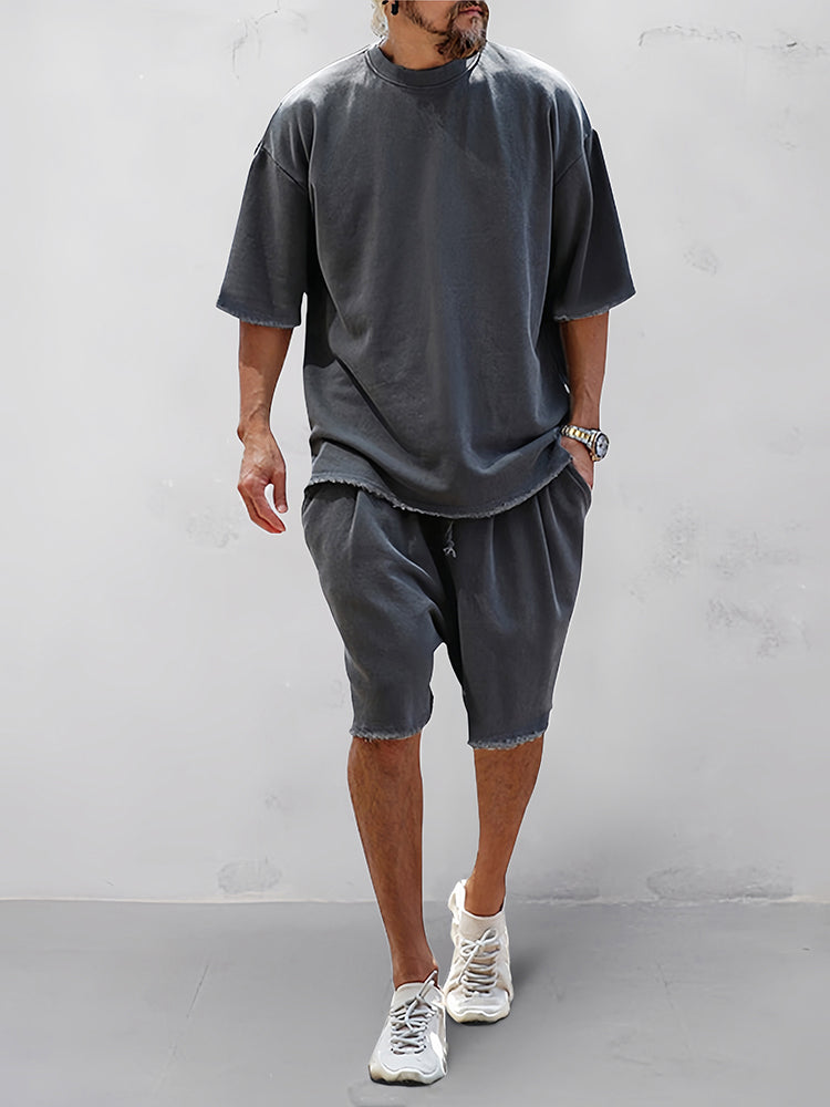 Conjunto Casual Loose Fit Solid Sports (compre 2 y llévese 1 gratis)