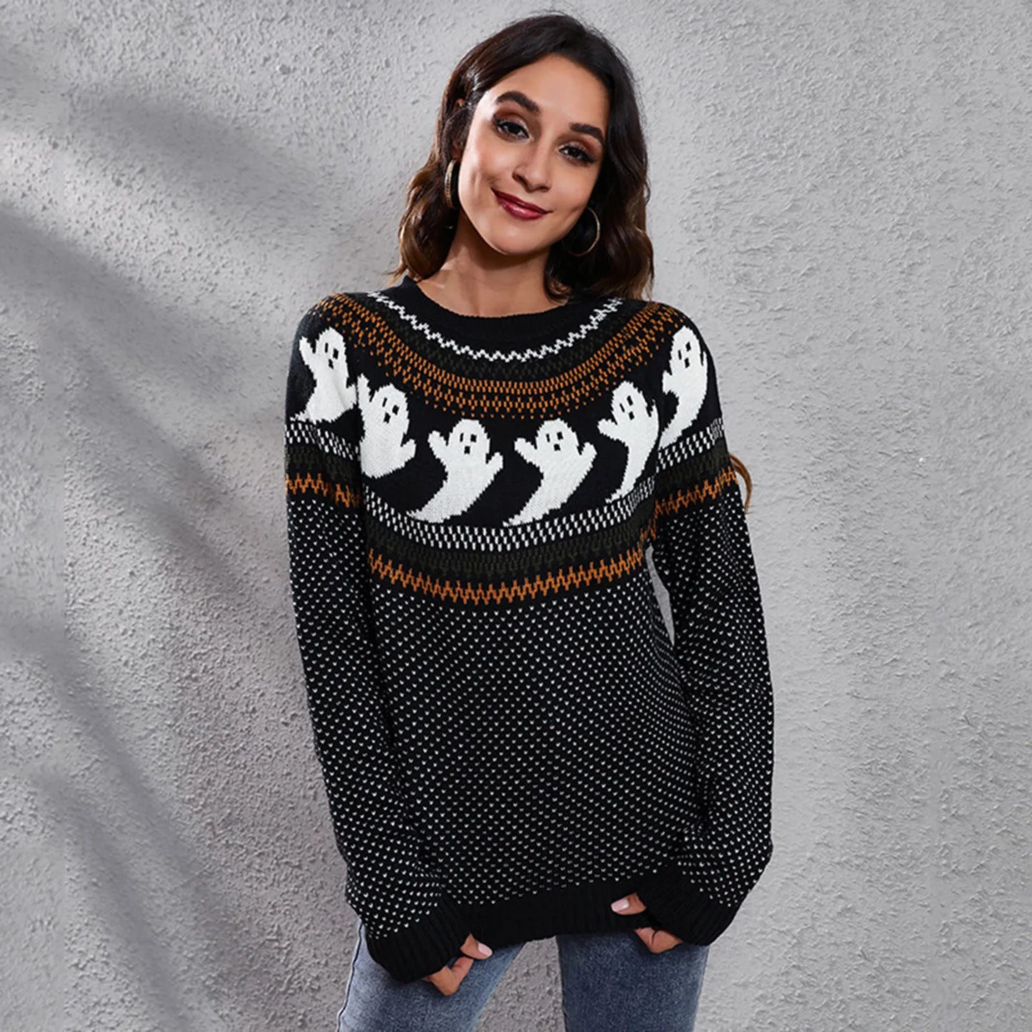 Heidi moda | vintage jersey de Halloween fantasma para las mujeres