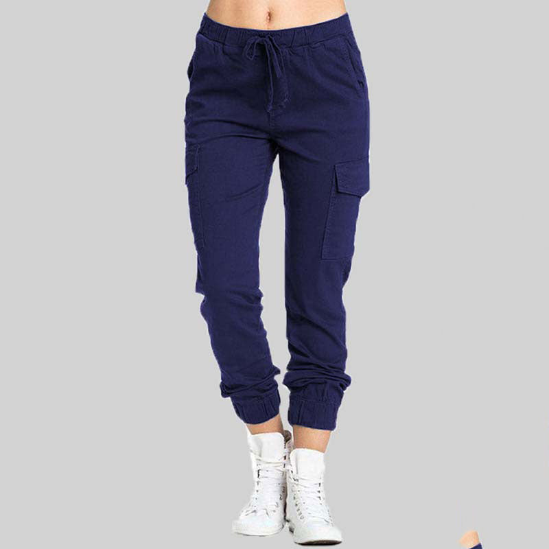 Elisae - Pantalones casuales con bolsillo para mujer