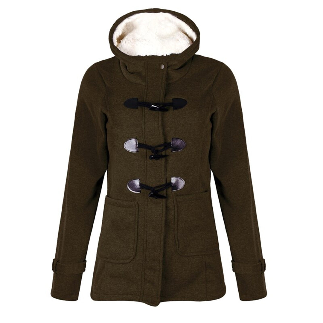 Abrigo largo de invierno con capucha para mujer