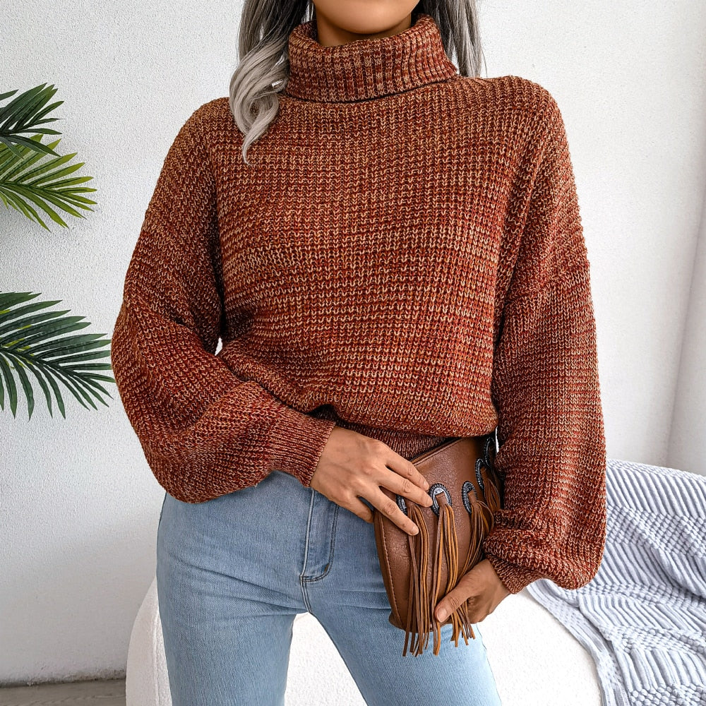Kim - Jersey informal de punto y cuello alto