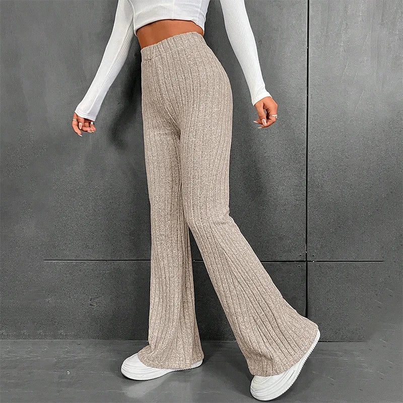 Eva | Pantalones palazzo acanalados | Casual Chic | Tejido suave