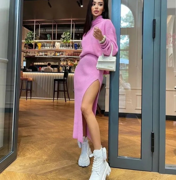 Addie - Jersey de punto de cuello alto