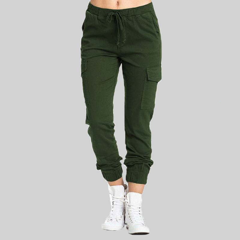 Elisae - Pantalones casuales con bolsillo para mujer