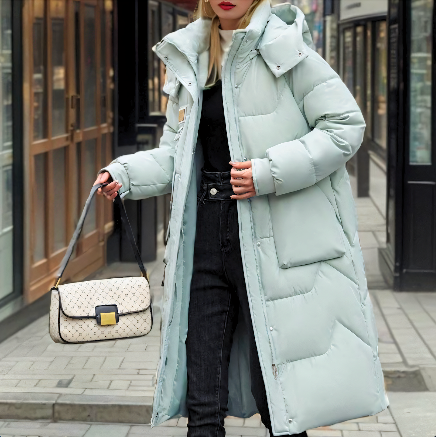 Elegante abrigo de invierno para ocasiones acogedoras para mujer