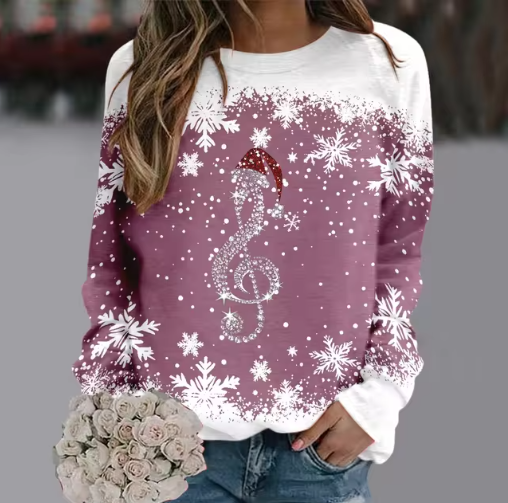 Heidi Fashion | Con Botón De Música Y Copos De Nieve Cálido Y Elegante Jersey De Invierno