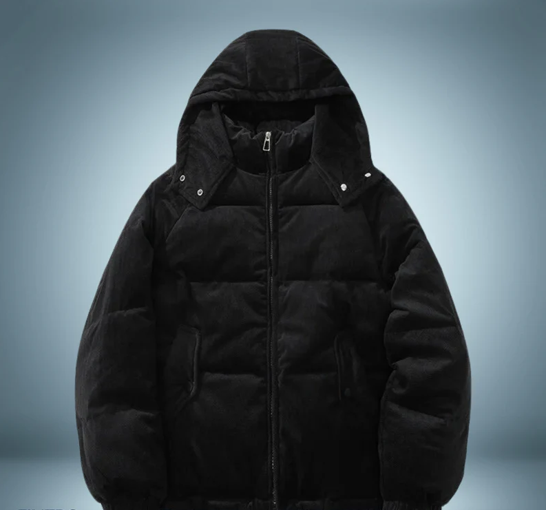 Chaqueta de plumón marrón con capucha