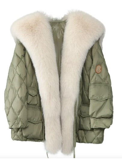 Chaqueta con cuello de piel
