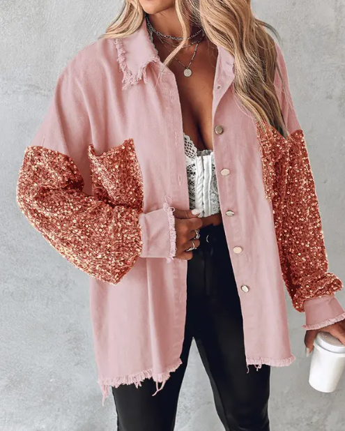 Scarlett | chaqueta de lentejuelas en contraste para la primavera