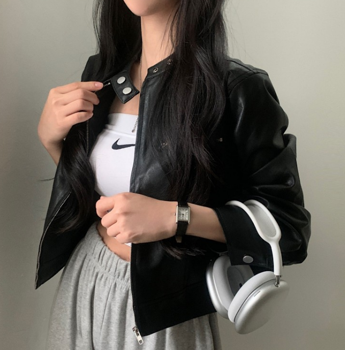 Aurélie - Cazadora de cuero para mujer