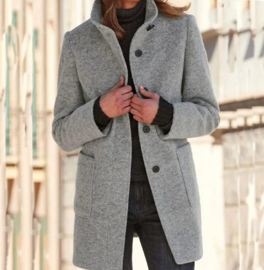 Felicity | Abrigo elegante y con estilo para mujer con botones chic