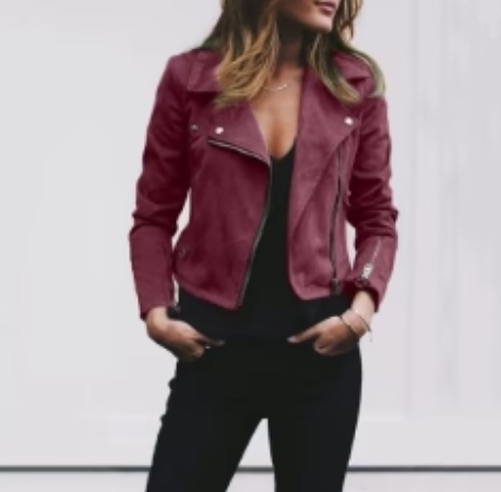 Casual chaqueta de cuero negro con cremallera para las mujeres | Ideal para todos los días