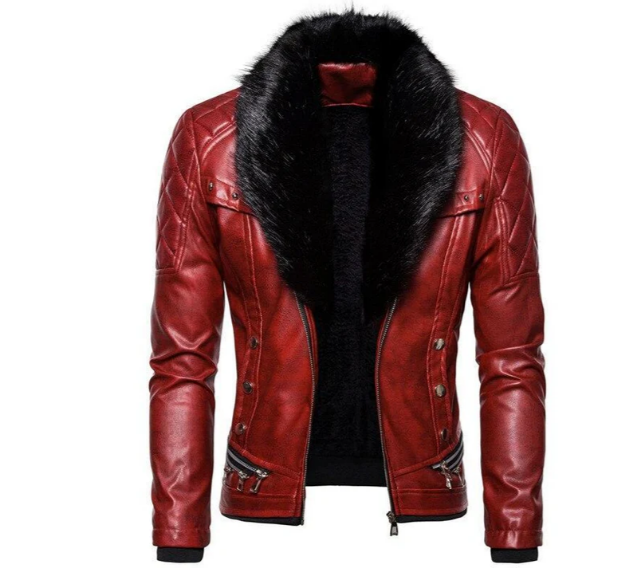 Chaqueta casual de cuero vegano con piel sintética para mujer | Perfecta para el día a día