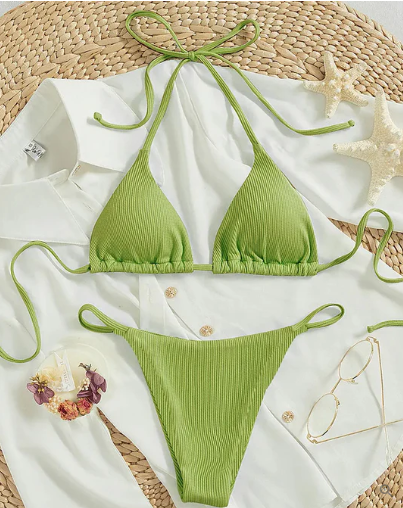 Antonella® | Bikini alto azul con escote en V