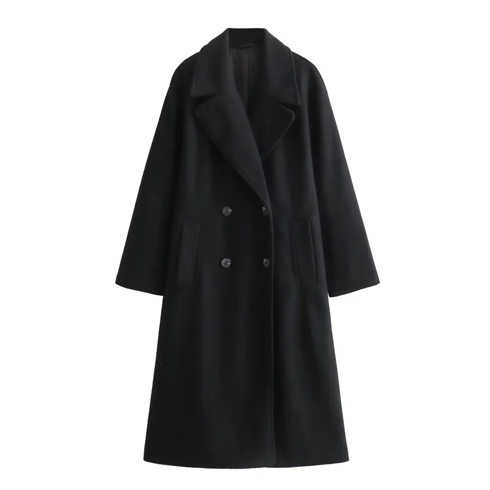 Elegante abrigo largo de invierno para mujer | Wileen