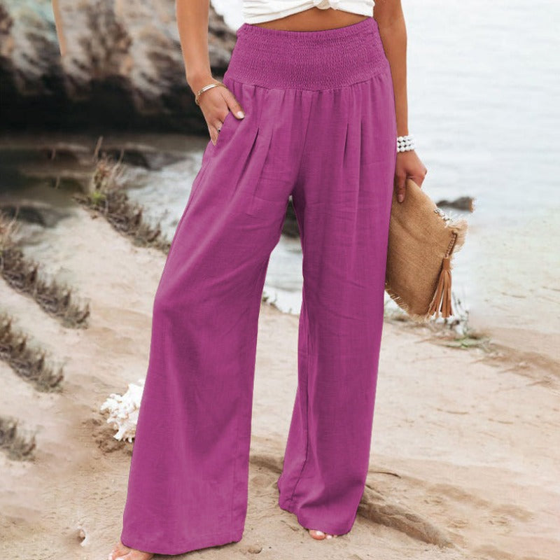 Pantalones de pierna ancha y cintura alta