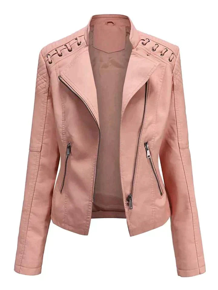Chaqueta Oseanna | Elegante chaqueta motera de cuero