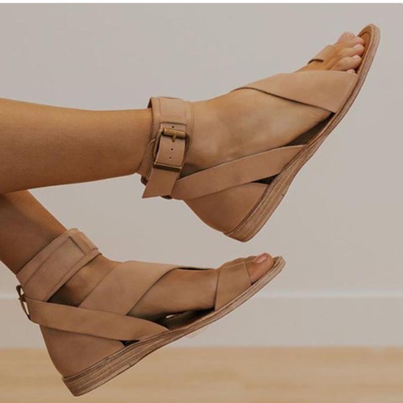 Sandalias LD | con tira cruzada y anilla en la puntera