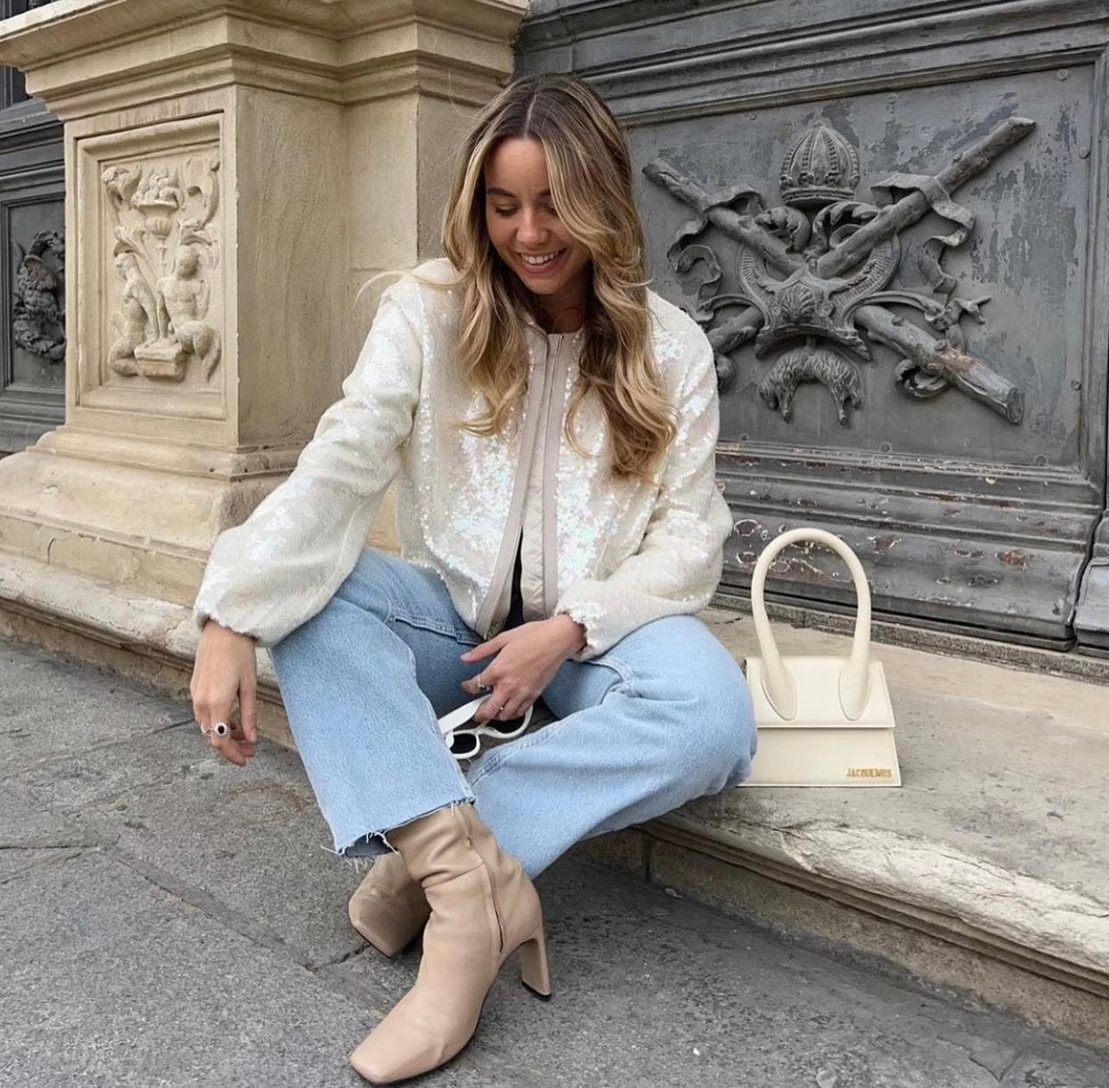 Chaqueta bomber con purpurina