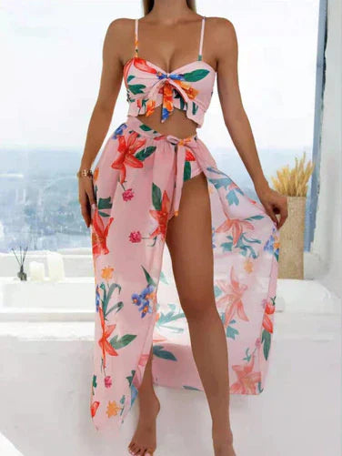 Ade Conjunto de 3 piezas para mujer con estampado floral de moda y cómodo para el verano