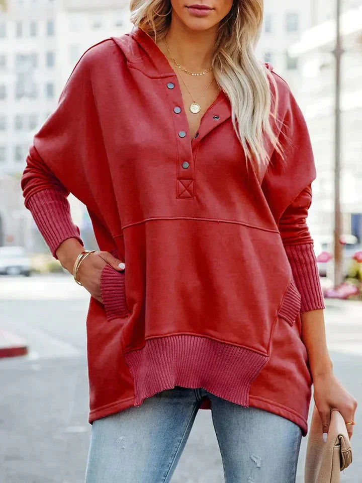 Heidi fashion | Sudadera con capucha y cuello en V