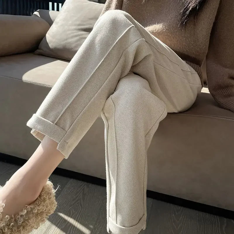 Sophie | Pantalones mezcla de lana | Estilo clásico | Diseño tejido